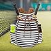 LISH Down the Line Canvas Tennis Racket Backpack - Women's Striped Print Drawstring Racquet Holder Bag