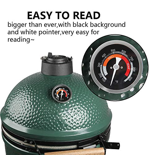 Dracarys Grill Temperature Gauge Thermometer Replacement for Big Green Egg with 3.3" Large Face