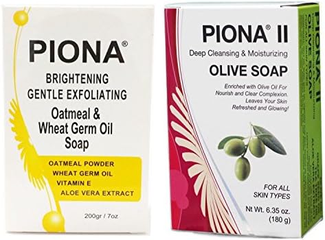 Piona Skincare Kit! Includes: Piona II Deep Cleansing &amp; Moisturizing Wheat Soap 6.35 Oz and Piona II Deep Cleansing &amp; Moisturizing Olive Soap 6.35 Oz