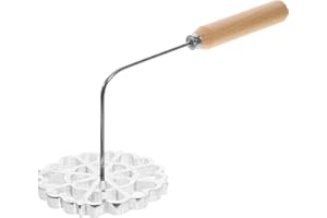 Kichvoe Bunuelos Molds with Handle: Aluminum Alloy Timbale Rosettes & Waffle Molds, 32cm, for Frying Waffle Vegetable Cakes Shrimp Cakes and Pancakes