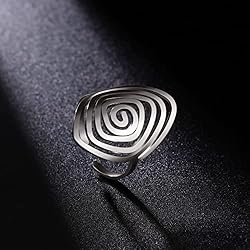 Dreamtimes Swirl Geometric Ring Spiral Swirl Ring