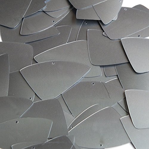 Sequin Steel Silver Gray Fishscale Fin 1.5 inch Metallic Couture Loose Paillettes. Made in USA.