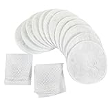 ilovebaby Breastfeeding Pads, Nursing Pads Made of Bamboo Fiber, Ultra Soft Reusable, Hypoallergenic and Washable, Pack of 12, White