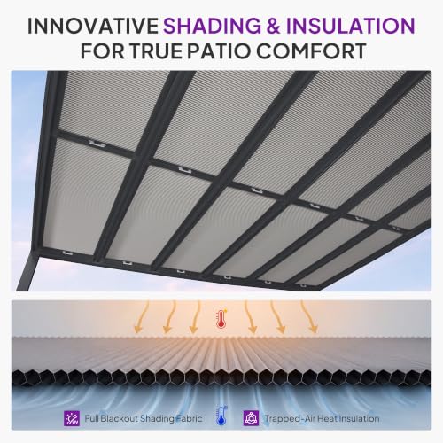 PURPLE LEAF 12x14 Wall Mounted Pergola Review: Retractable Shade and LED Lights image 23