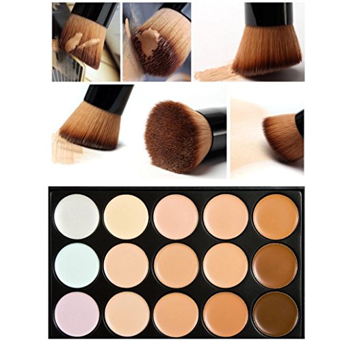 LiPing 15 Colors Makeup Concealer Foundation Cream Cosmetic Palette Set Tools With Brush