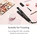 HISOON Professional Hair Straightener,Flat Iron for Hair 2 in 1 Tourmaline Ceramic Travel Straightener Dual Voltage with Adjustable Temperature 180℉ - 450℉ for All Hair Types,Instant Heat Hair Iron,Bl