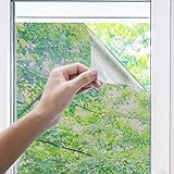 innoAura One Way Window Film-- Anti UV Static Cling Window Film 100% Light Blocking for Privacy Removal Decorate Heat Control Glass Tint Home Office Windows.(23.6