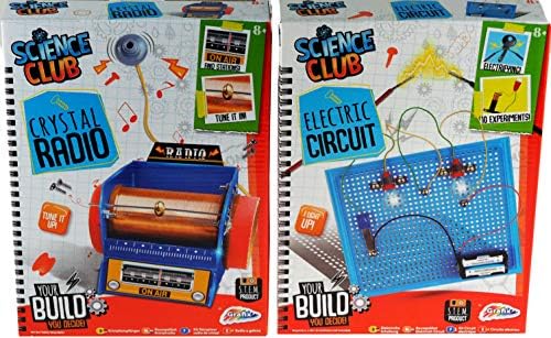 Set Of 2 Science Kits - Build Your Own Crystal Radio / Electric Circuit - Older Boys Girls Gift