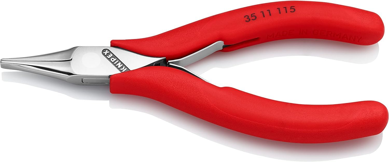 KNIPEX Electronics Pliers with Box Joint with Non-Slip Plastic Grips 115 mm, 35 11 115