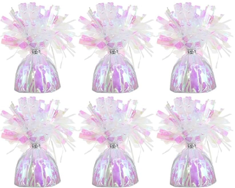Photo 1 of Chochkees Metallic Balloon Weights, Pink Iridesecent Birthday Party Favors, Novelty and Gag Gifts, 5.5" Inches, 6-Pack