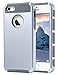 iPhone SE Case, iPhone 5S Case, iPhone 5 Case, ULAK Slim Dual Layer Protection Case Shock Absorbing Hard Rugged Ultra Protective Back Rubber Cover with Impact Protection(Silver+Gray)