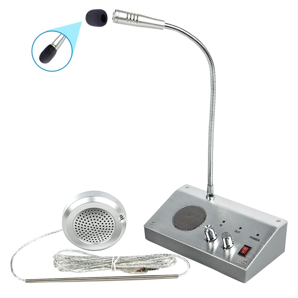 CYSSJF Window Intercom System | Counter Window Intercom Speaker Through Glass Communication, Two Way Intercom for Window | Medical Institution/Ticket Booth/Business Acceptance Window