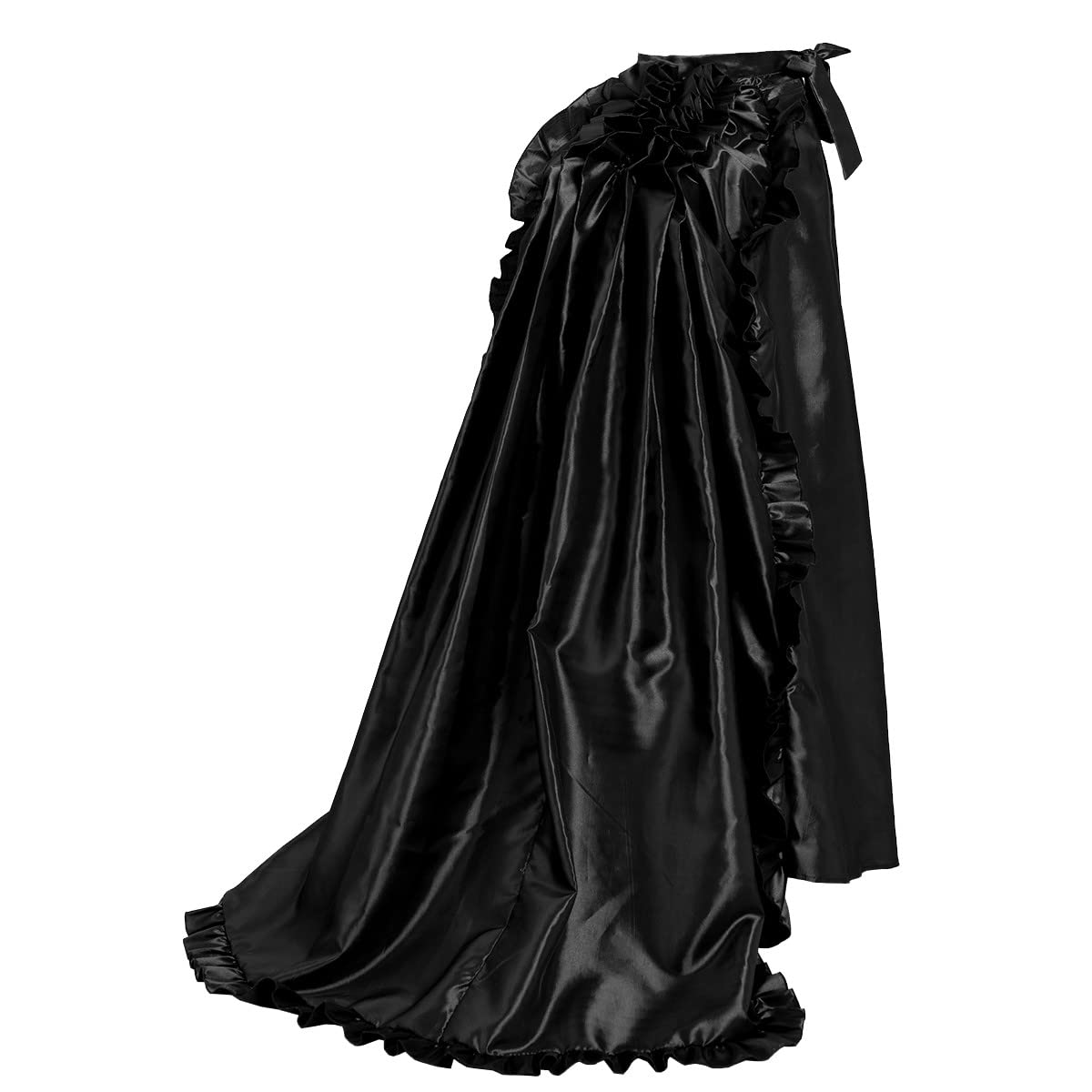 COSDREAMER Women high dress Victorian Petticoat Gothic Steampunk Ruffles Basel skirt (Black, S)