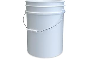 EPACKAGESUPPLY 5 Gallon Bucket Only, Made in USA, Food Grade, Durable 90 Mil All Purpose Pail, Contains No BPA Plastic, Premium HPDE, Lids Not Included (White, 1)
