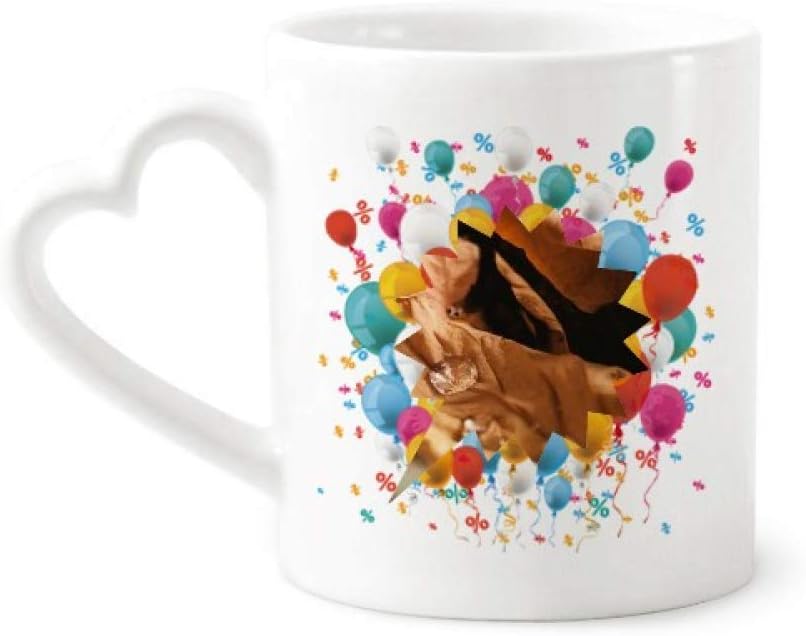 Fallen Leaves Plant Nature Photography Festival Balloon Mug Coffee Cup Pottery Ceramic Heart Handle