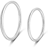 CANDYFANCY 925 Sterling Silver 1.2mm Stacked Midi Thin Rings for Women Knuckle Ring Band Stacking Ring Set Size 2.5-8.5