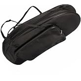 Black Padded Baritone Horn Gig Bag - Heavy-Duty Oxford Carrying Case with Adjustable Shoulder Strap, Hand Carry Handle &amp; Accessory Pocket - For Baritone Horn Accessories - 28.4 x 15.8 x 13 Inches