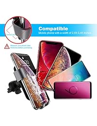 Squish Wireless Car Charger Mount Phone Dashboard + Quick Charge 3.0 Car Charger + Air Vent Soporte para teléfono Easy One Touch para iPhone Xs MAX XR XS X 8 8 Plus y para Samsung Galaxy Note 9 S9 S9 Plus