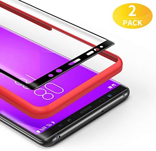 BANNIO 3D Temped Glass Full Screen Protector Samsung Galaxy Note9 - Black (2 Pack)