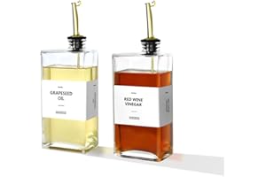 MUVEKA Olive Oil Dispenser Bottle for Kitchen, 16.9 oz/ 500 ml Cooking Oil Dispenser, Oil and Vinegar Dispenser Bottle Set, Glass Oil Container with 4 Pourer spouts, Coffee Syrup Dispenser