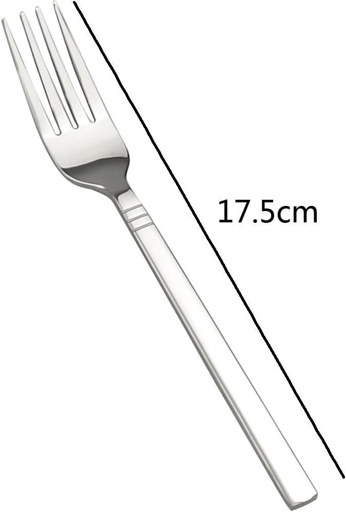 Fosly 12 Pieces Dessert Forks Spoon Sets, Small Fork Spoon Set, Stainless Steel, Silver - Image 4
