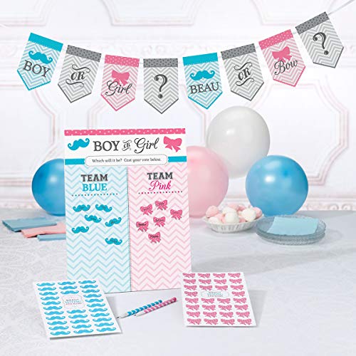 Lillian Rose Baby Gender Reveal Voting Board with Stickers, Pink/Blue, 14" x 11" - Thumbnail 2