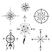 Tattify Assorted Compass Temporary Tattoos - Never Eat Soggy Waffles (Set of 12 Tattoos - 2 of each Style) - Individual Styles Available and Fashionable Tattoos