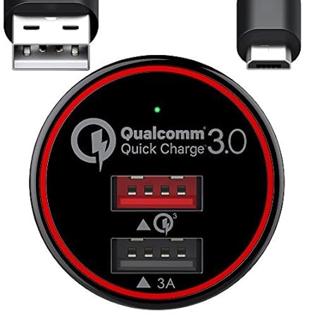 BC Master Quick Charge 3.0 Quick Charge 34,5 W Dual Port USB Autoladegerät für Samsung Galaxy S7 S6 Edge, Note 4 5, LG G3 G4,