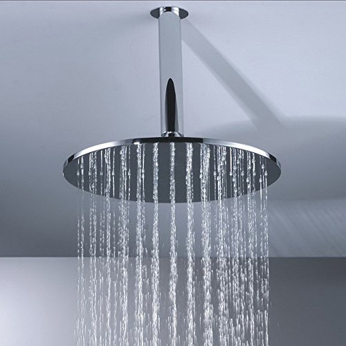 Weirun Bathroom 1/2 NPT All Brass 4-Inch Straight Shower Arm with Flange Ceiling Mount,Chrome