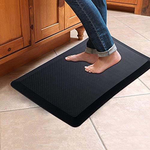 IYAYOO Comfort Mat for Standing Desk,Kitchen Comfort Anti Fatigue Non Slip Waterproof Foot Mats/Rugs 20" x 32" x 0.7" Black
