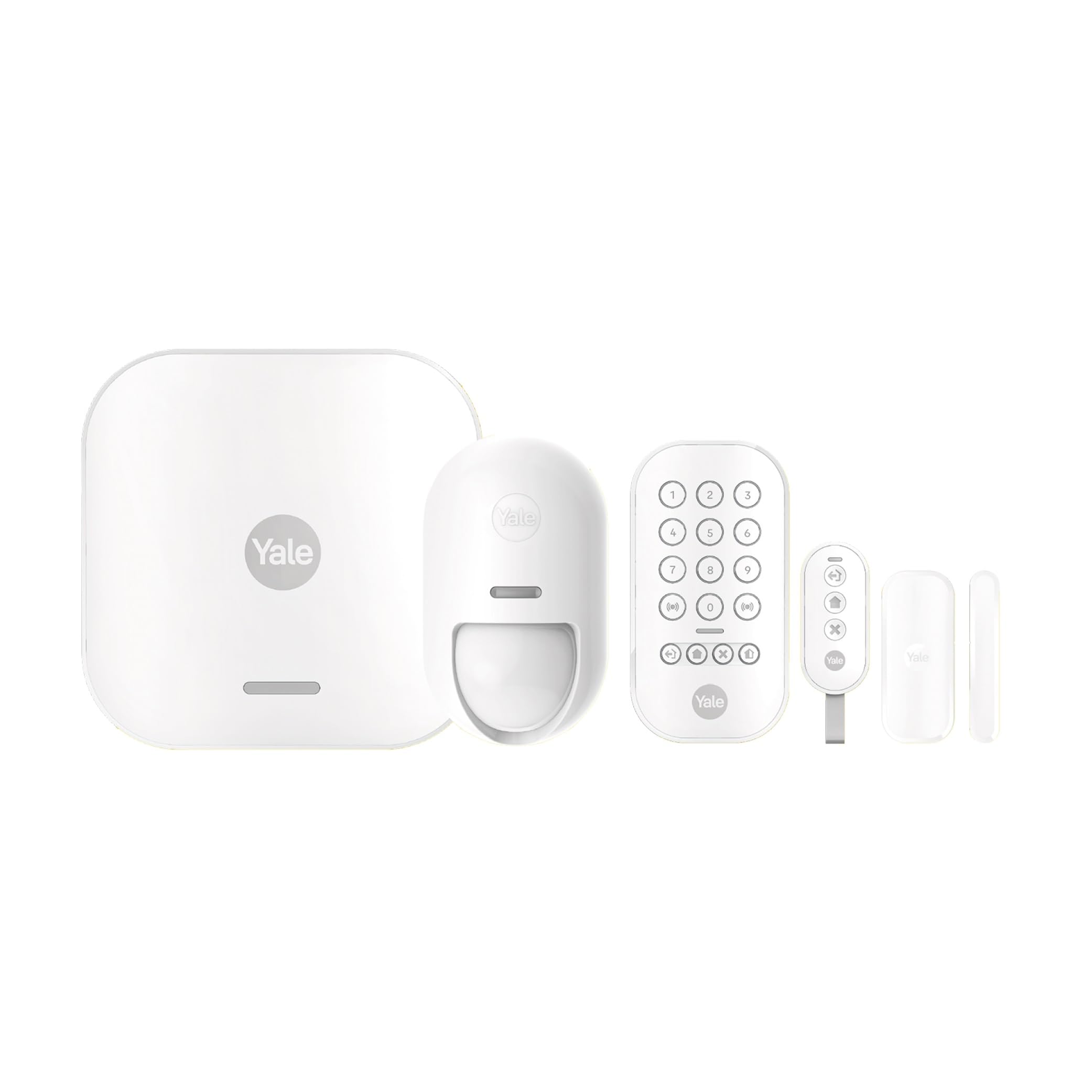 Yale Smart Alarm Starter Kit [NO Subscription Required] | 5 Pieces | Arm, Part-Arm, Disarm | Control 4 Security Areas | Real-Time Alerts | Compatible with The Yale Home app