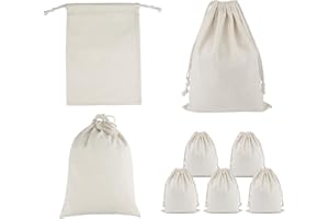 Samjobroad 5 Packs Canvas Drawstring Bags, Heavy Duty Canvas Coin Money Sacks Bags with Drawstring, 12"x15.5" (5)