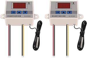 UMLIFE 2PCS XH-W3002 Mini Thermostat DC 12V 10A Digital LED Temperature Controller -50 to 110 Degree Heating/Cooling Temperature Control Switch with Waterproof Sensor Probe