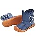Kuner Baby Boys Pu Leather Faux Fleece Rubber Soles Warm Snow Boots (15.5cm(24-30 Months), Blue)