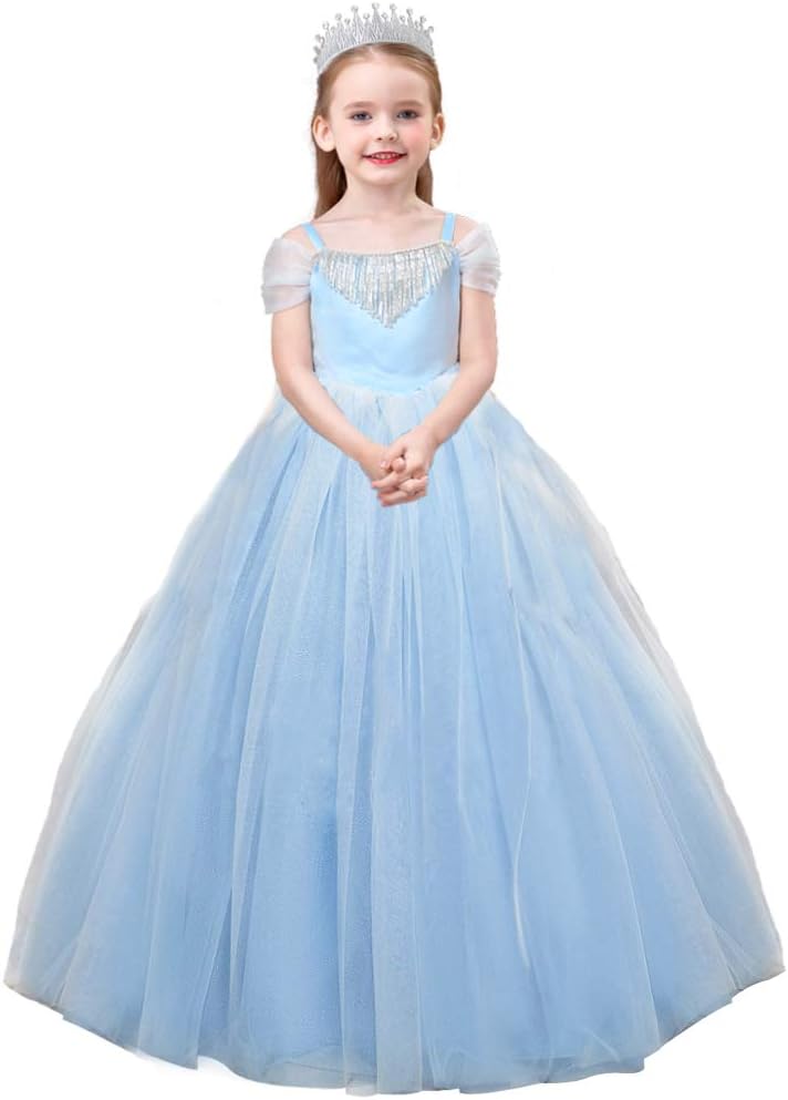 Belle Costumes Dress Up Party Girls Princess Cosplay Halloween Kids Fancy Ball Gown 2-13 Years