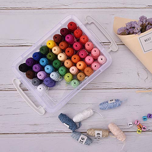 Embroidery Threads, Colourful Embroidery Threads Set Embroidery Floss with DMC Number, Embroidery Set with Organizer Storage Box for Embroidery, Cross-Stitch, Friendship Bracelets - Thumbnail 5