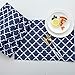 Homcomoda Place Mats for Kitchen Table Waterproof Spillproof Polyester Placemats Geometric Series Trellis for Dinner Table Set of 6 (Navy Blue)