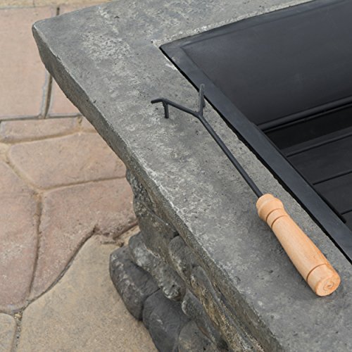 Christopher Knight Home Corporal Natural Stone Square Fire Pit, Light
