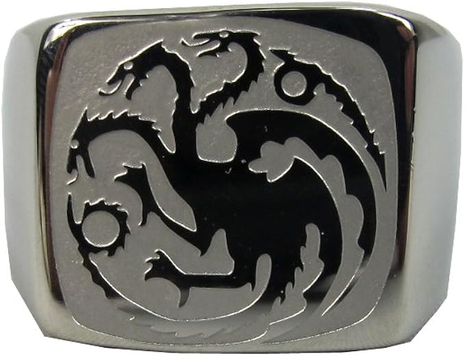 Targaryen Ring Stainless Steel Game of Thrones HBO GOT Dragon Sigil Clothing