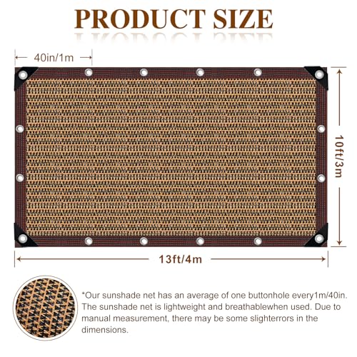 Sun Shade Netting, Sun Protection Net 80% UV Shade Fabric, Shade Cloth Greenhouses Windproof Cover with Eyelets, for Greenhouse/Garden/Pergola/Patio Lawn
