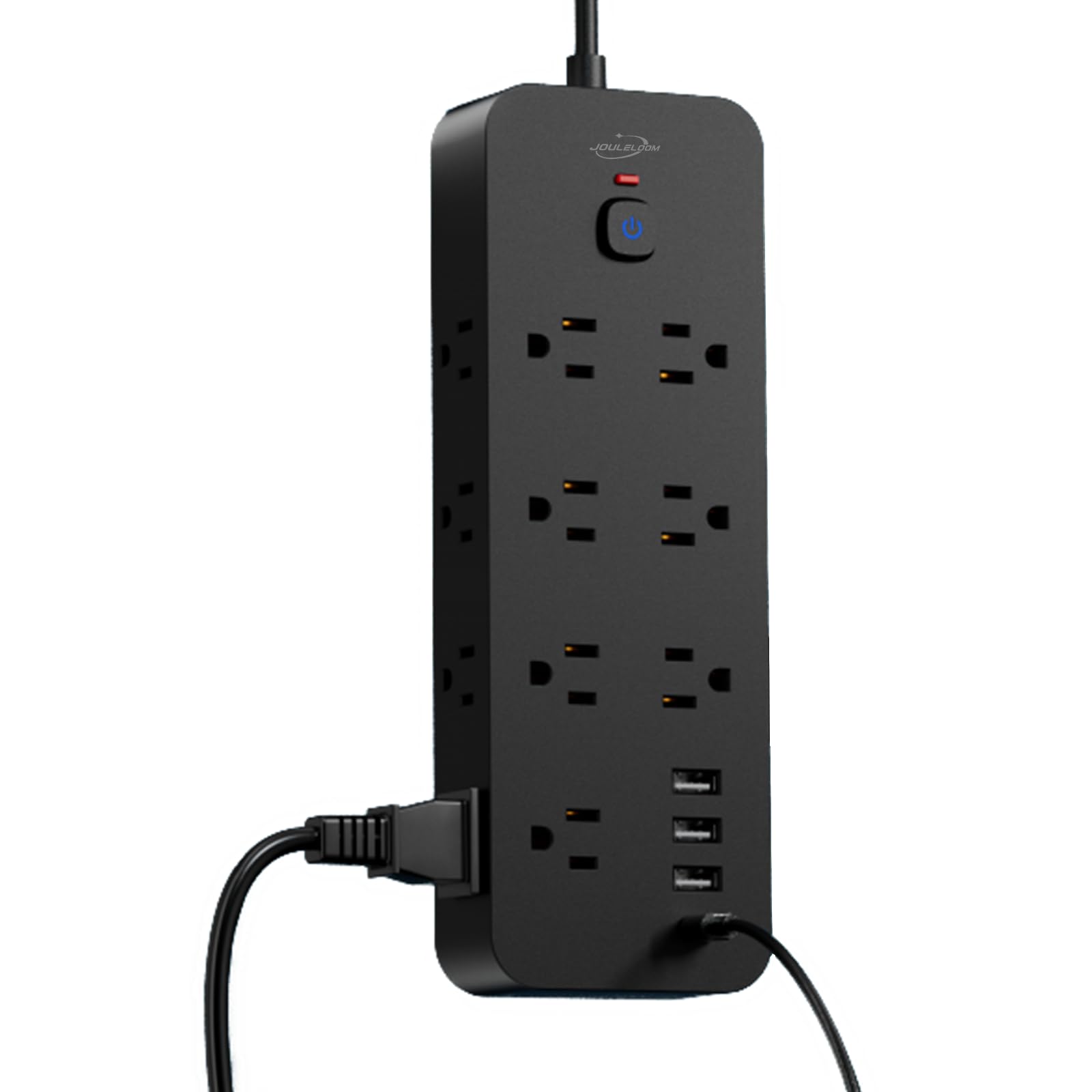 Photo 1 of JouleLoom Surge Protector Power Strip with USB Ports, 14 AC Outlets with 4 USB Ports (1 USB C), 10 Feet Extension Cord with Multiple outlets, 1875W/15A, One Touch Switch Button, Wall Mountable