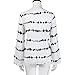 WensLTD Women Loose Long Sleeve Striped Printed Tops Chiffon Blouse (L, White)