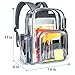 PACKISM Clear Backpack - Large Clear Backpacks Heavy Duty Transparent Backpack, See Through Backpack Clear Bookbag for Student, School, Work, Travel, Black(for age 12 above)