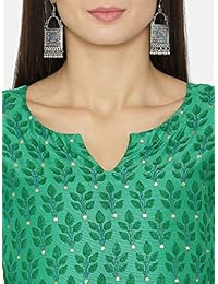 PinkShink Green Chanderi - Conjunto de pantalones de seda Kurta prt293