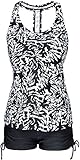 Wantdo Women's Plus Size Tankini Vintage Swimsuit Two Piece Bathing Suit
