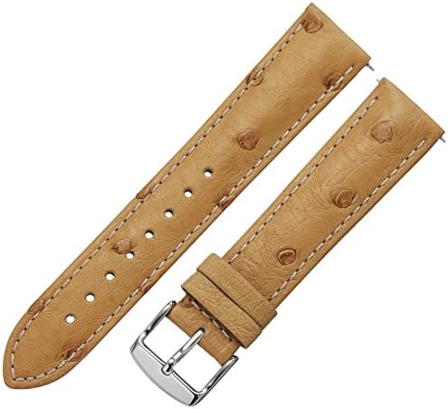 Swiss Watch International 20 MM Light Gold Genuine Ostrich Strap 20OS35C