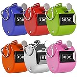 AFUNTA Pack of 6 Color Hand Held Tally Counter 4 Digit Mechanical Palm Clicker Counter - Assorted Color Handheld Tally Counter for Lap/Sport/Coach/School/Event