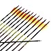 Misayar 12Pcs/lot 30 Inch Carbon Arrows Fletched 3 Inch Vane with Field Points for Recurve Compound Bow Targeting or Hunting