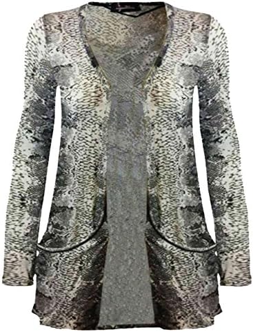 SA Fashions Elegant Ladies Plain Long Sleeve Pocket New Casual Cardigan Top Sizes 8-26