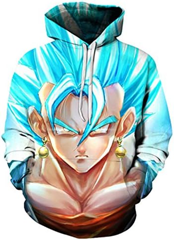 Unisex Hoodies Sweatshirts Dragon Ball Z Pocket Kid Goku 3D Print Pullovers Long Sleeve Outerwear Hooded AF1177 L